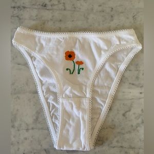 Poppy Undies Orange poppy embroidered